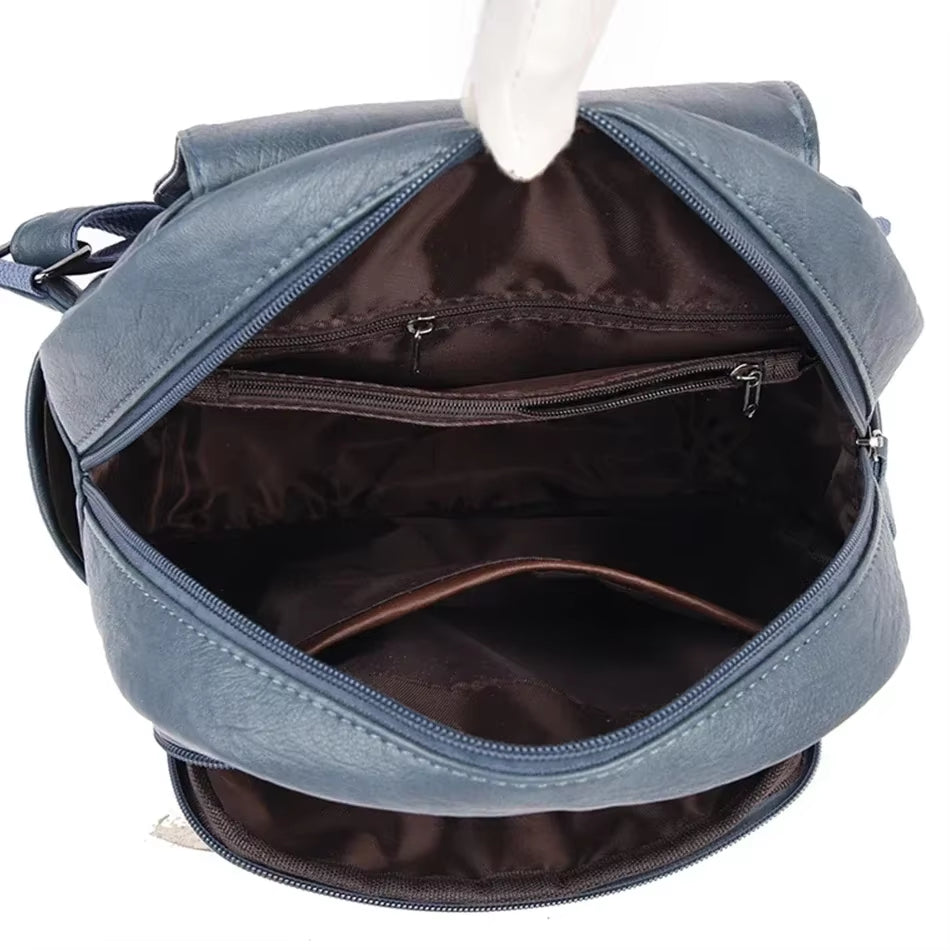 Bagpack Female Leather Backpack Designer Shoulder Bags for Women 2024 Back Pack School Bags for Teenage Girls Mochila Feminina