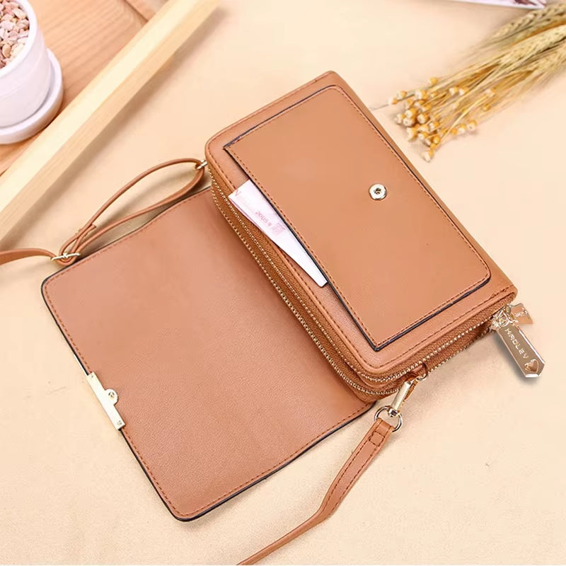 New Women Pu Leather Handbags Female Multifunctional Large Capacity Shoulder Bags Fashion Crossbody Bags for Ladies Phone Purse