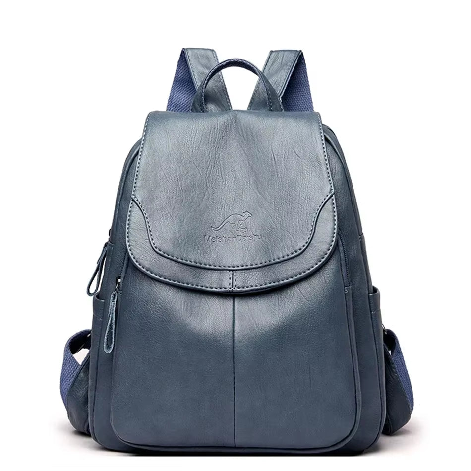 Bagpack Female Leather Backpack Designer Shoulder Bags for Women 2024 Back Pack School Bags for Teenage Girls Mochila Feminina