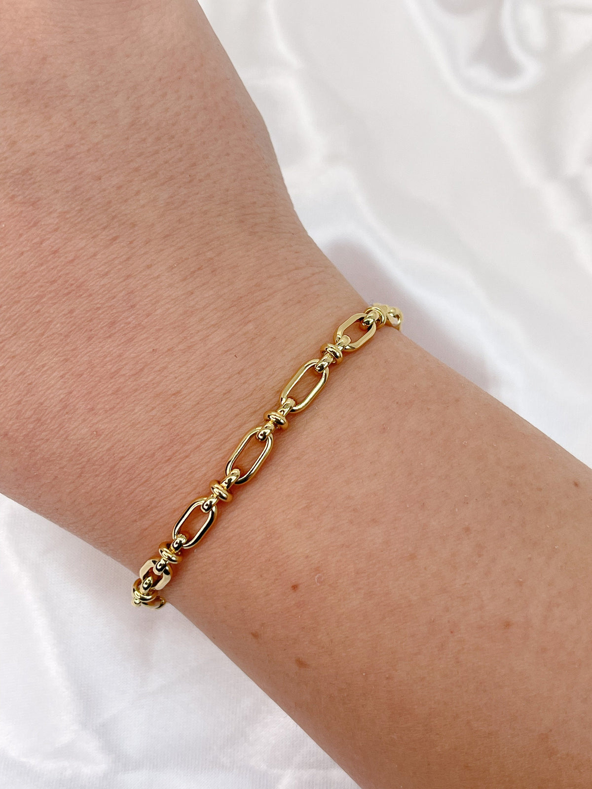 18Kgold Filled Bracelet, Oval Chain Bracelet, Gold Bracelet for Women