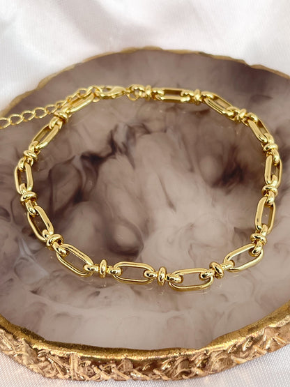 18Kgold Filled Bracelet, Oval Chain Bracelet, Gold Bracelet for Women