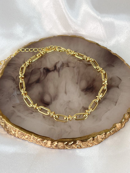 18Kgold Filled Bracelet, Oval Chain Bracelet, Gold Bracelet for Women