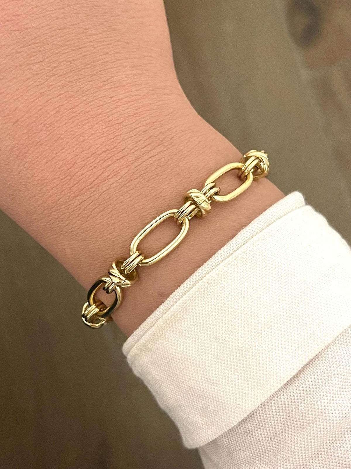 18K Gold Filled Bracelet, Gold Link Chain Bracelet for Women, Stacking Bracelet